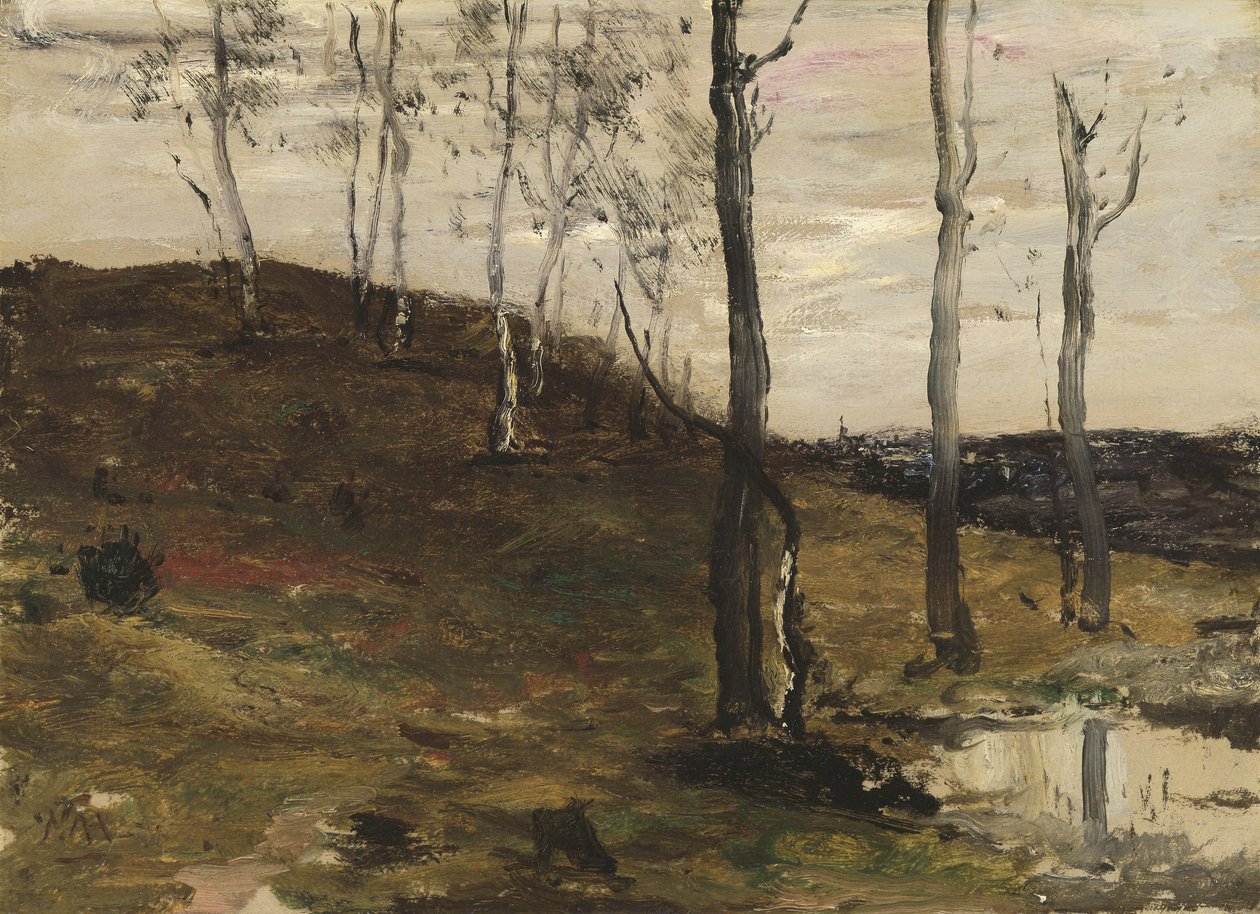Åsside med trær av William Morris Hunt