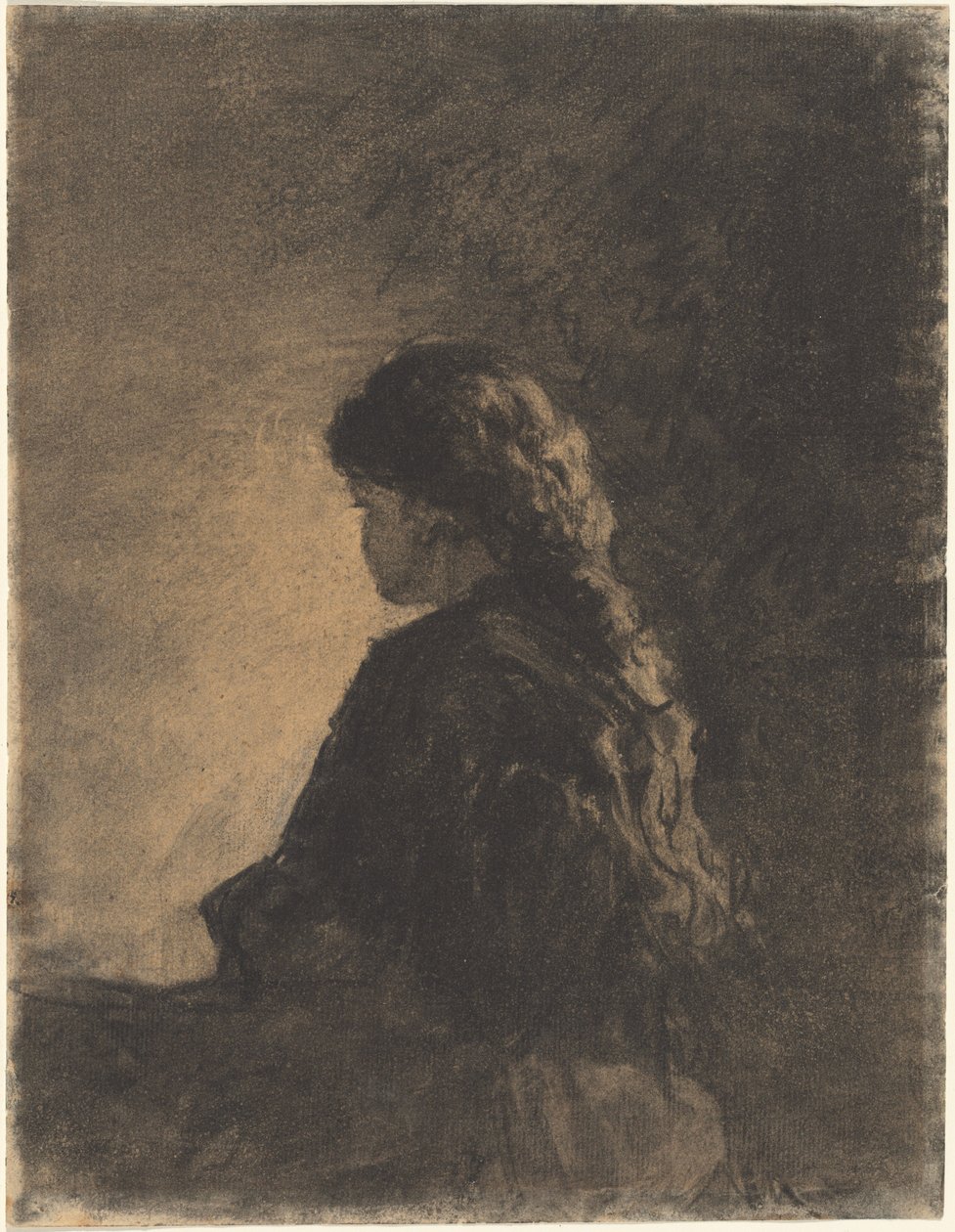 Sittende jente av William Morris Hunt