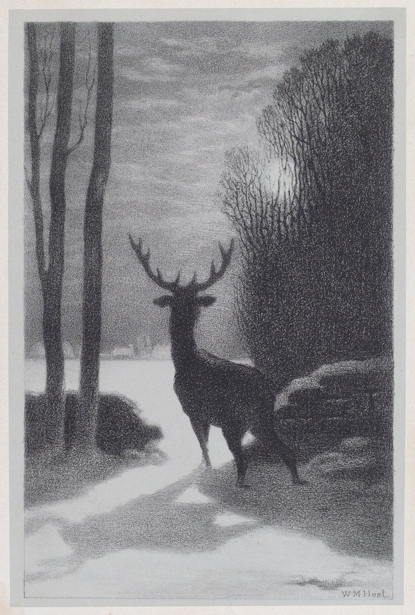 Hjort i måneskinnet av William Morris Hunt