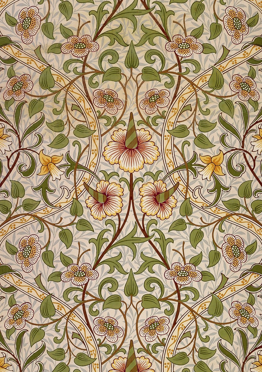 Dekorativt stoff, 1876-1890. av William Morris Tapestry Works