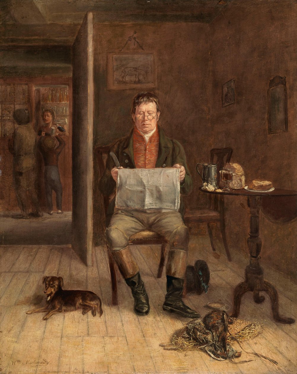 En væpner i en taverna av William Mulready