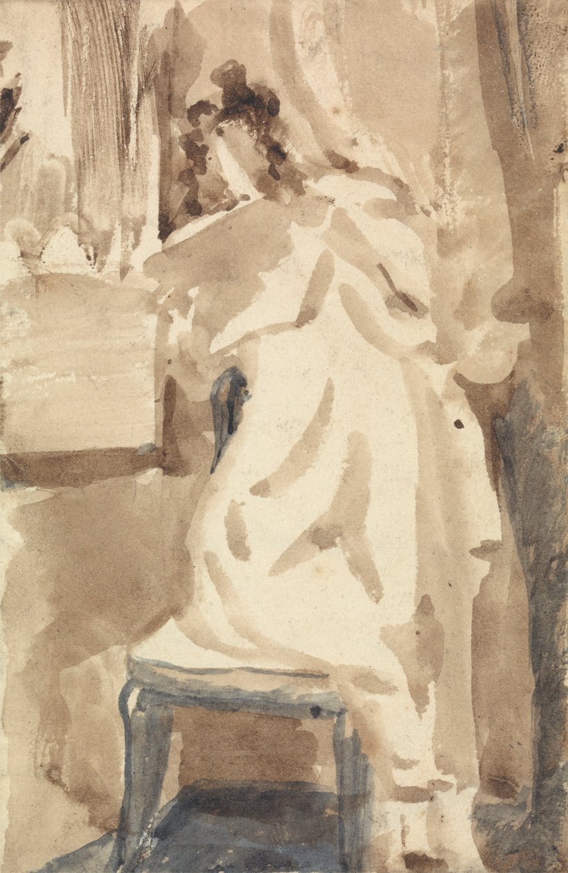 Studer for en jente som leser av William Mulready