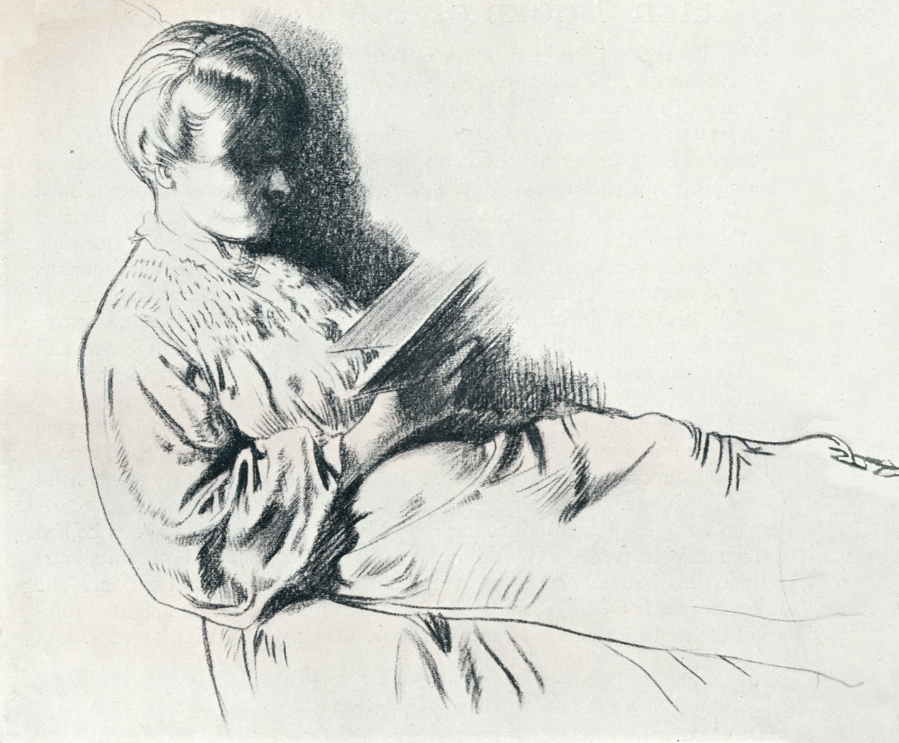 Tegning i sanguine, 1900-tallet 1932 av William Newenham Montague Orpen