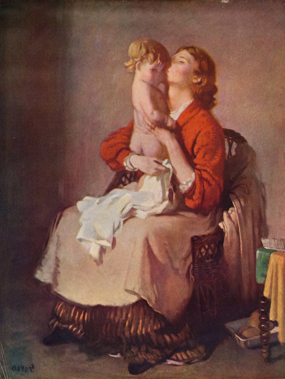 Lady Orpen og barn, 1935 av William Newenham Montague Orpen