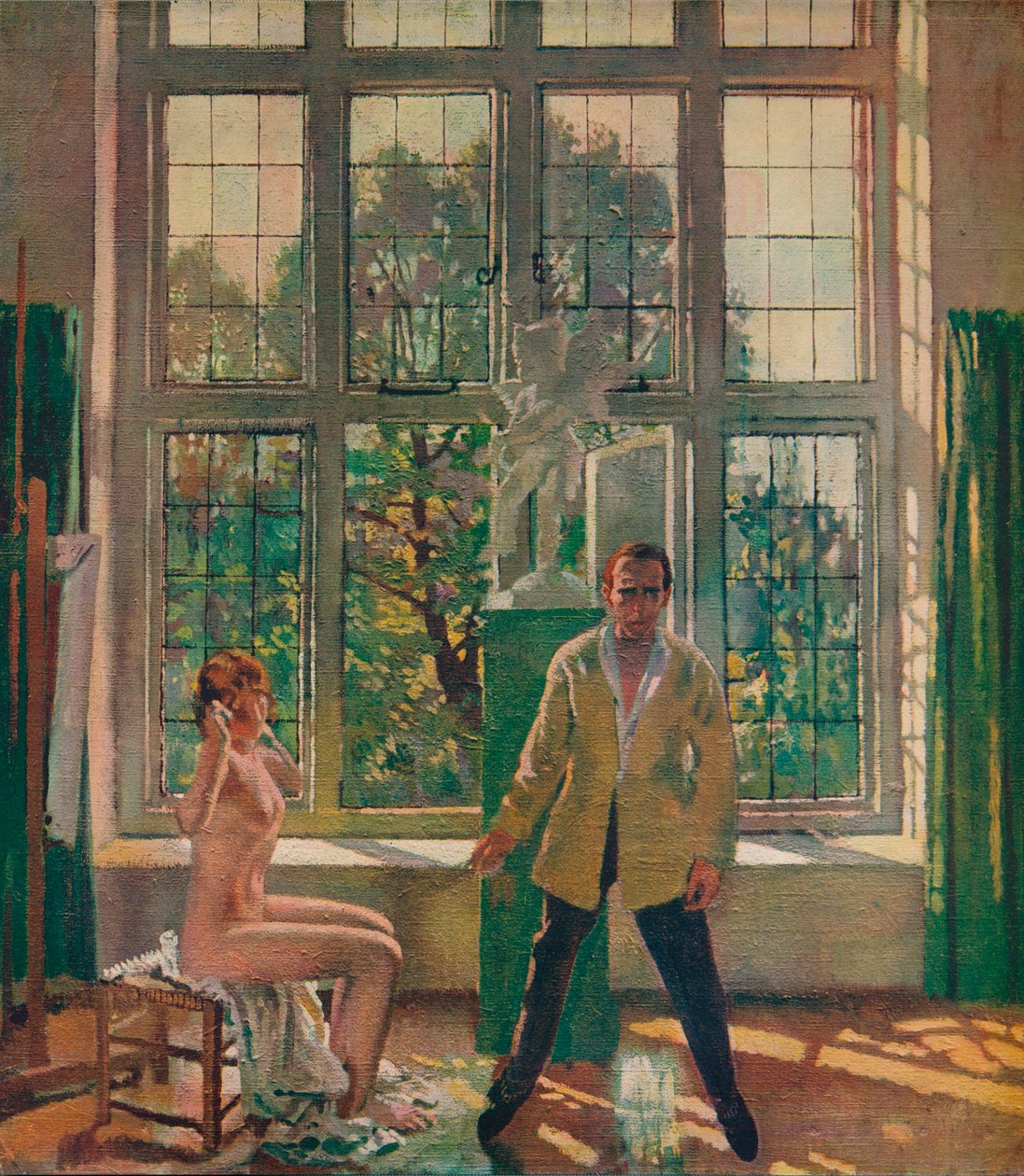 Selvportrett med modell, c1905, c1932. av William Newenham Montague Orpen