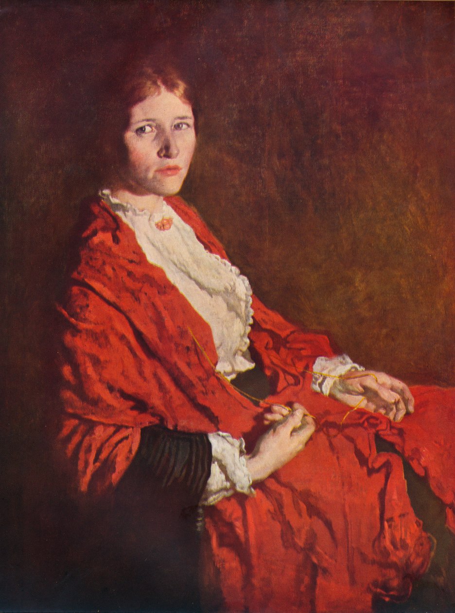 Det røde skjerfet, 1935 av William Newenham Montague Orpen