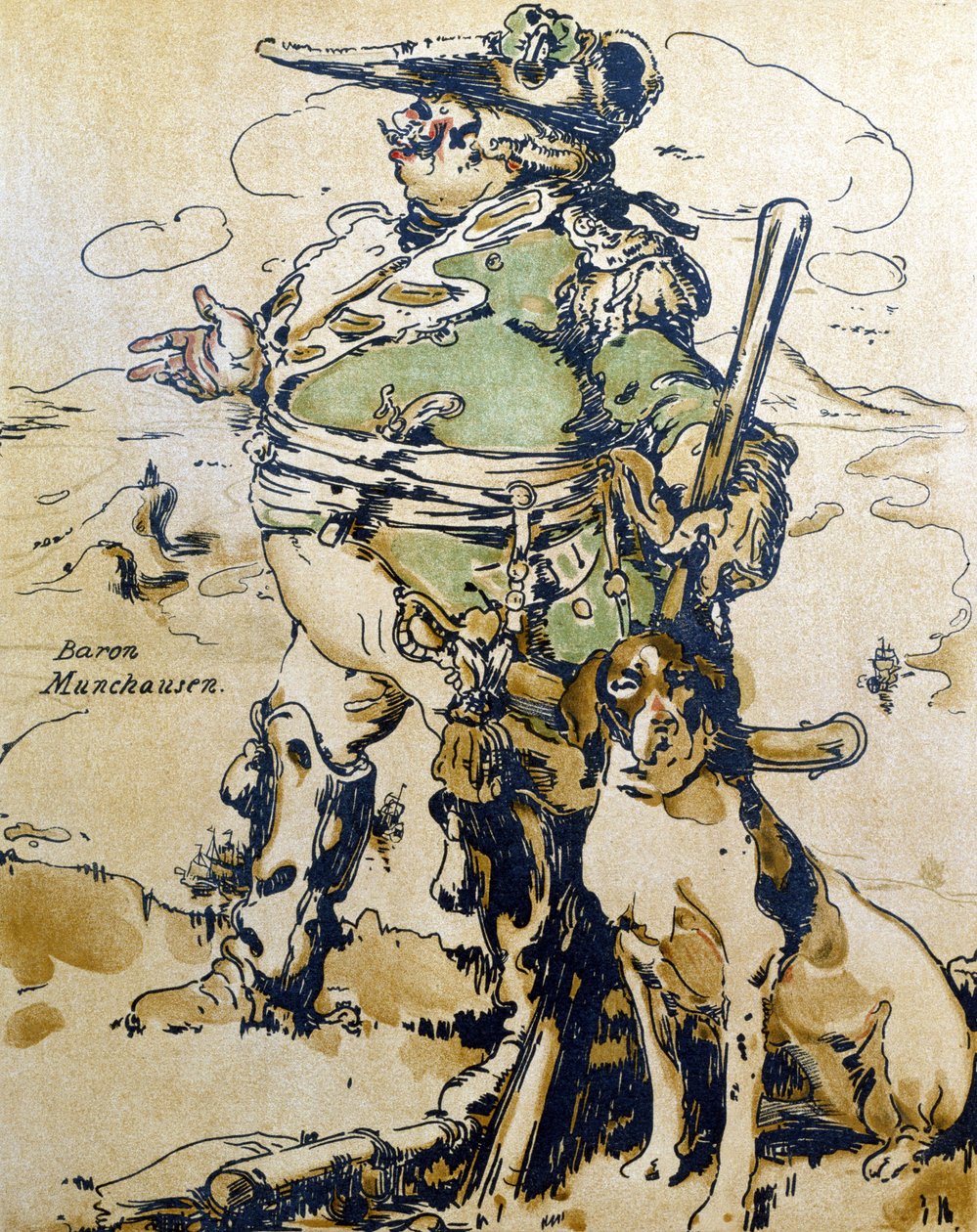 Baron Munchausen, illustrasjon fra 