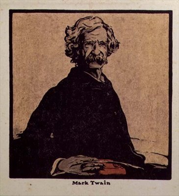 Mark Twain (1835-1910) illustrasjon fra 