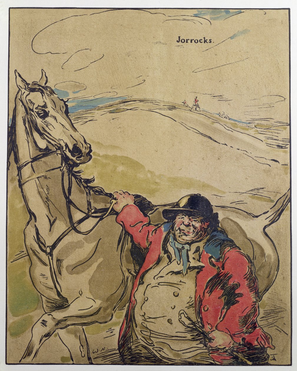 Mr Jorrocks, illustrasjon fra 'Characters of Romance', først utgitt 1900 (farge litho) av William Nicholson
