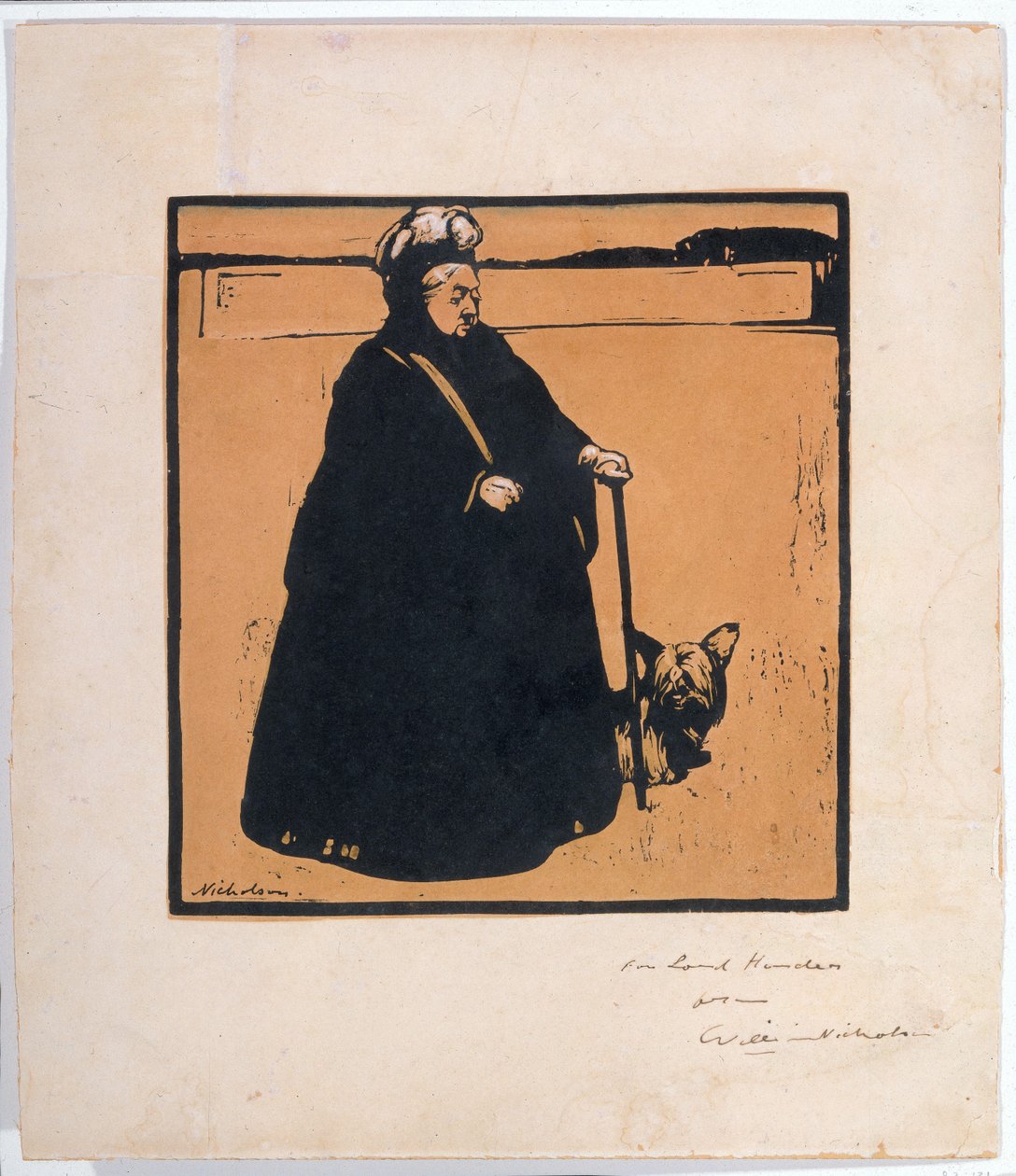 Portrett av dronning Victoria med hund Dronning Victoria av William Nicholson
