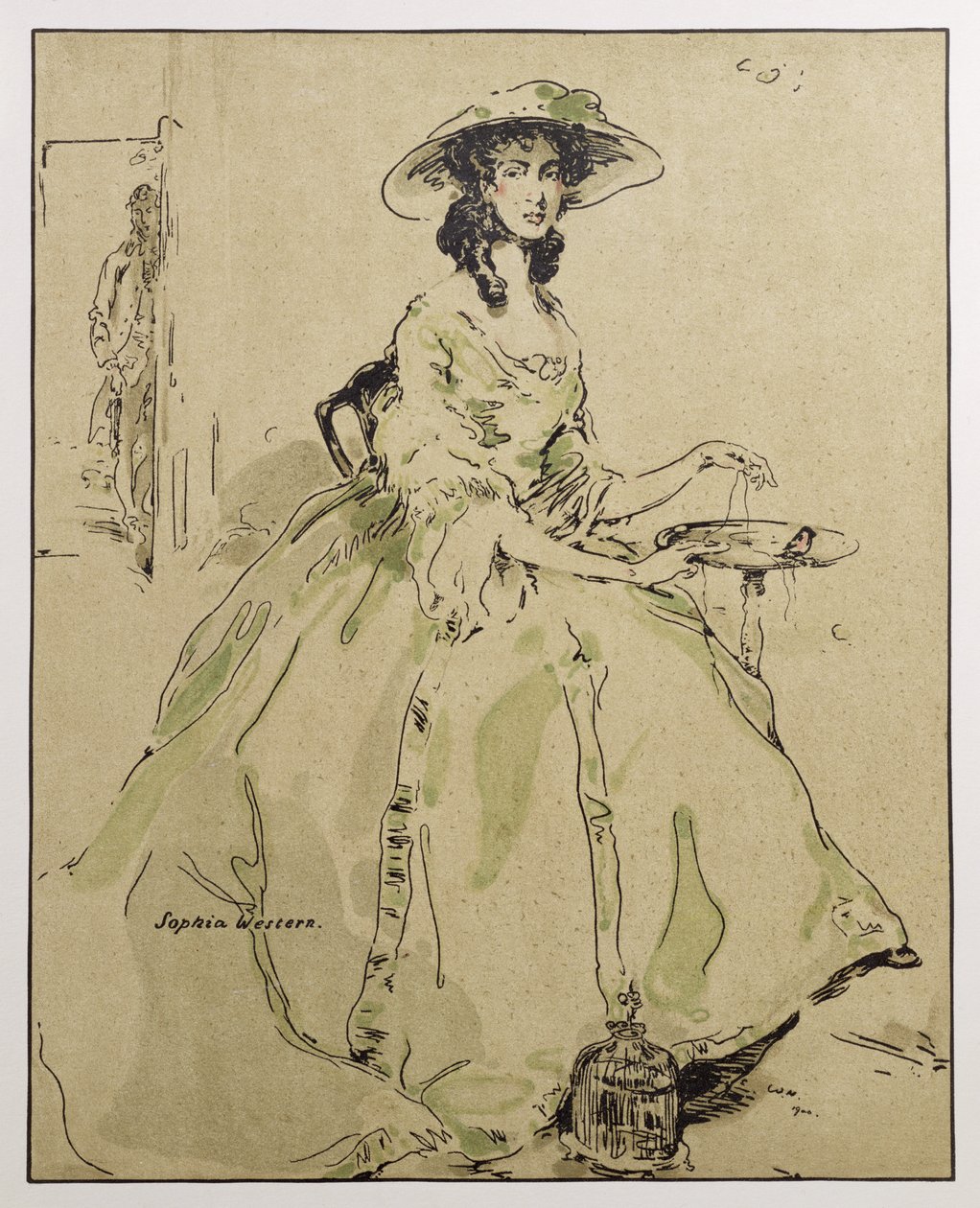 Sophia Western, illustrasjon fra 'Characters of Romance', først utgitt 1900 (farge litho) av William Nicholson