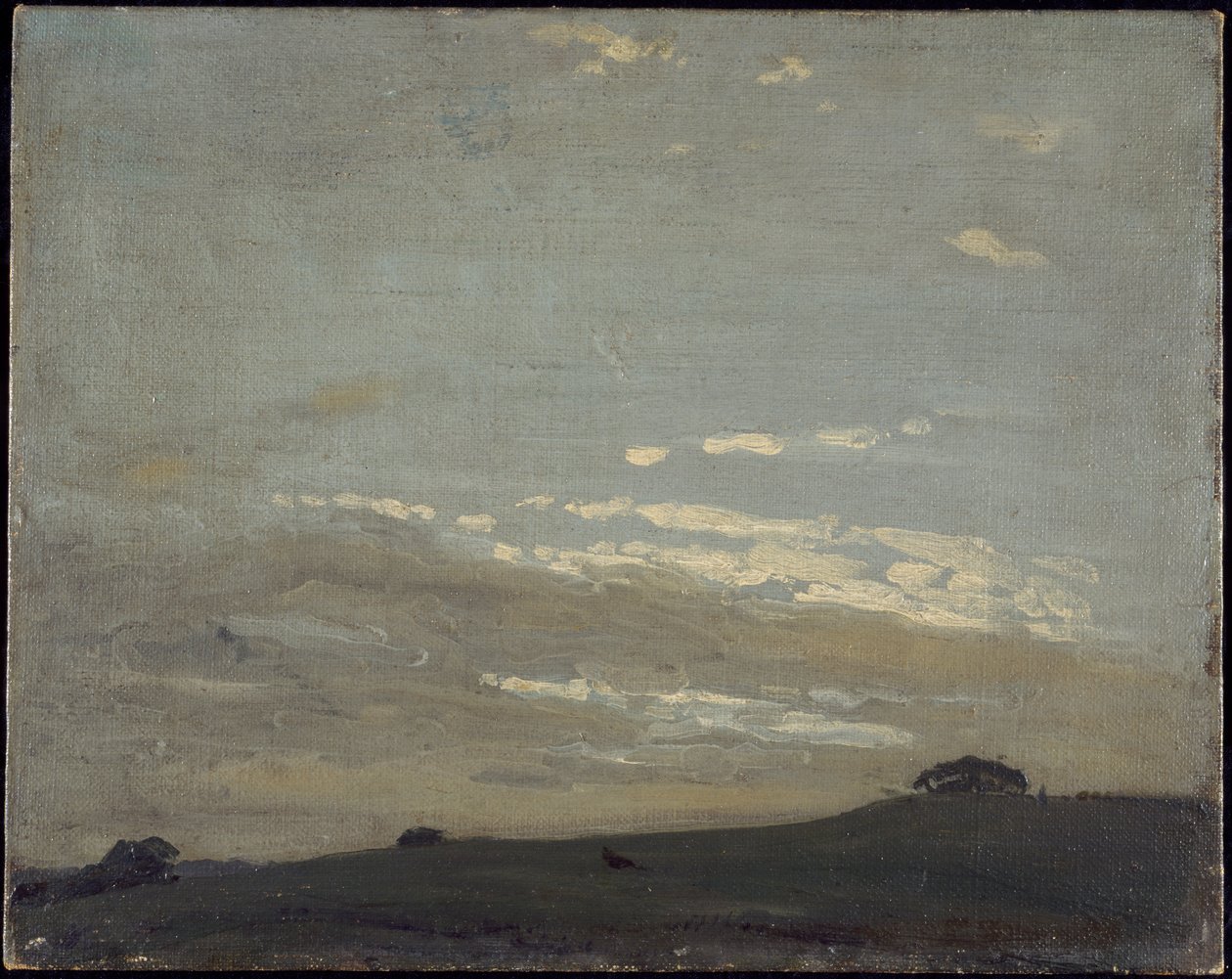 The Silver Sunset (olje på lerret lagt om bord) av William Nicholson