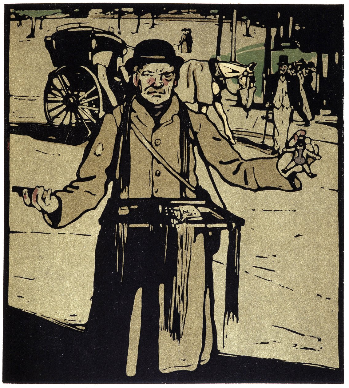Toy Merchant, London - i "" Types of London"", av William Nicholson (1872-1949), ed Floury av William Nicholson