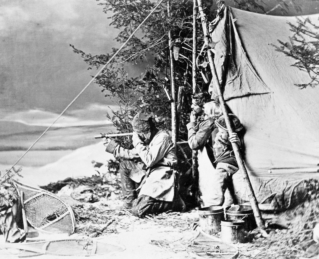 Life of the Trapper i Canada, foto av Nottman, rundt 1890. av William Notman