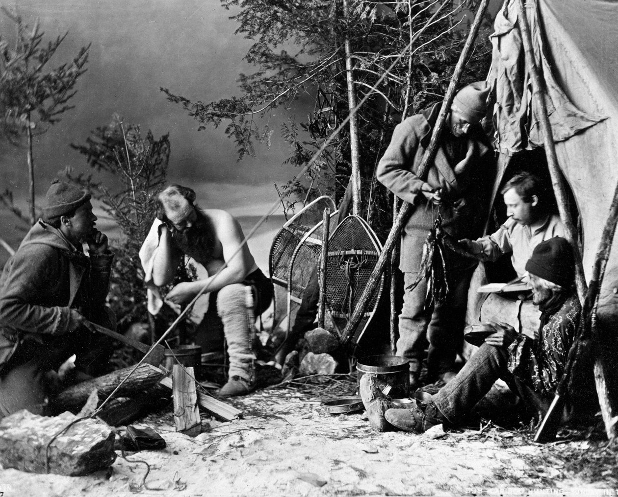 Life of the Trapper i Canada, foto av Nottman, rundt 1890. av William Notman