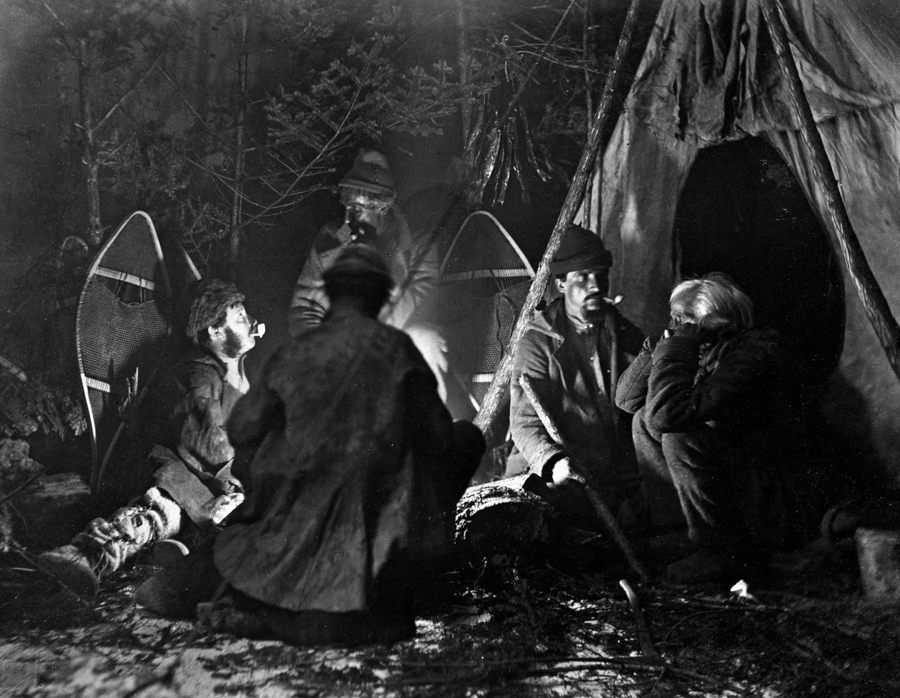 Life of the Trapper i Canada, foto av Nottman, rundt 1890. av William Notman