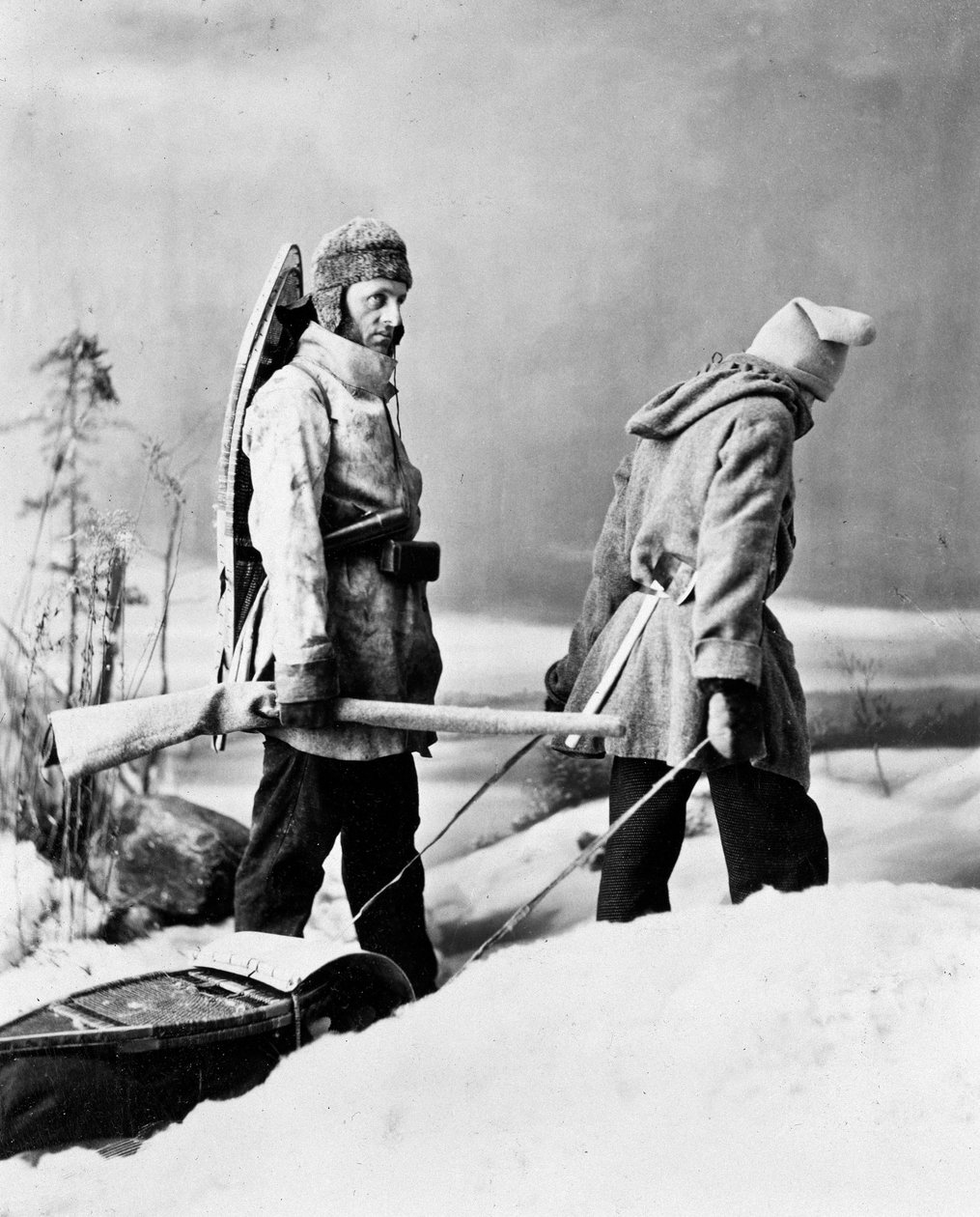 Life of the Trapper i Canada, foto av Nottman, rundt 1890. av William Notman