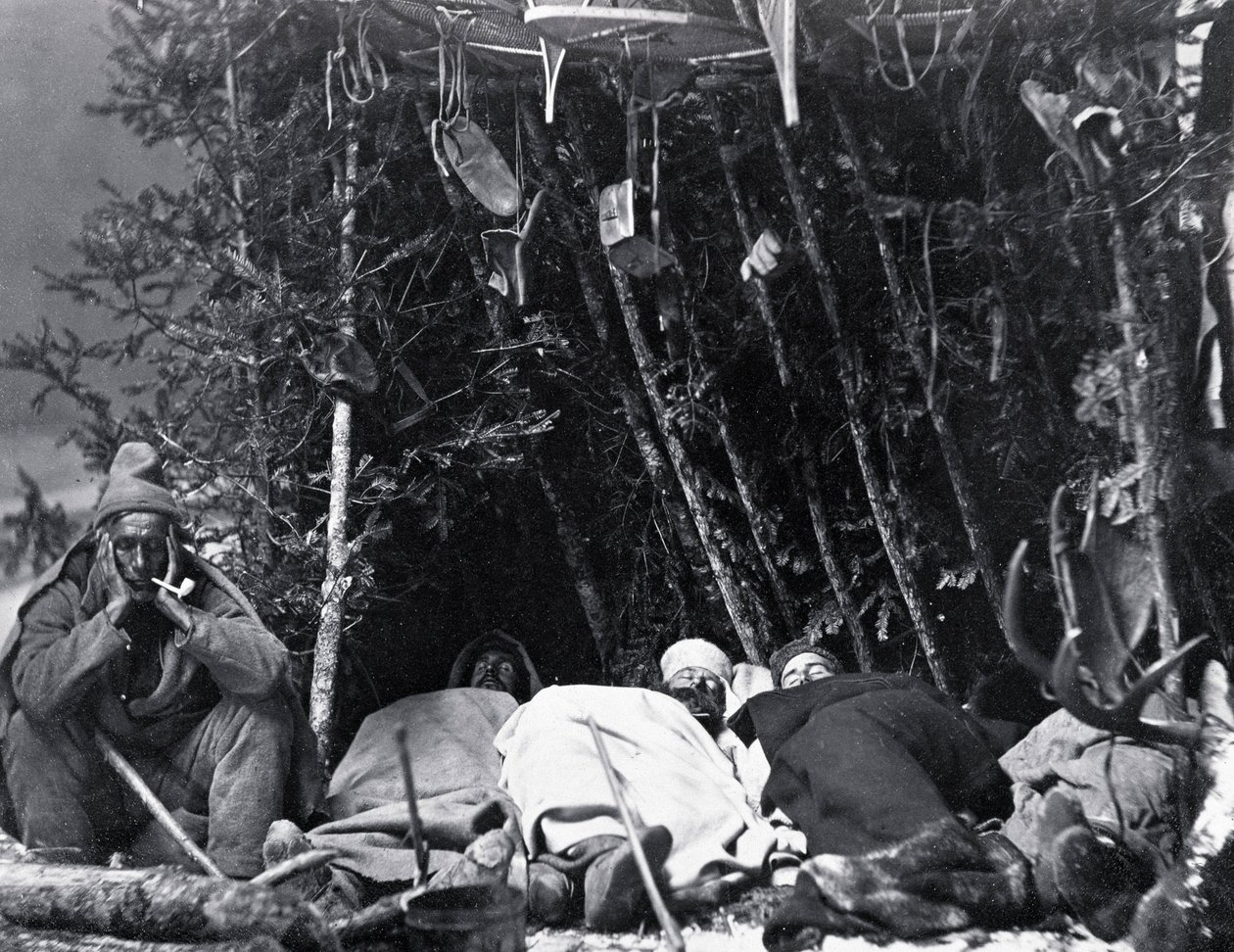 Life of the Trapper i Canada, foto av Nottman, rundt 1890. av William Notman