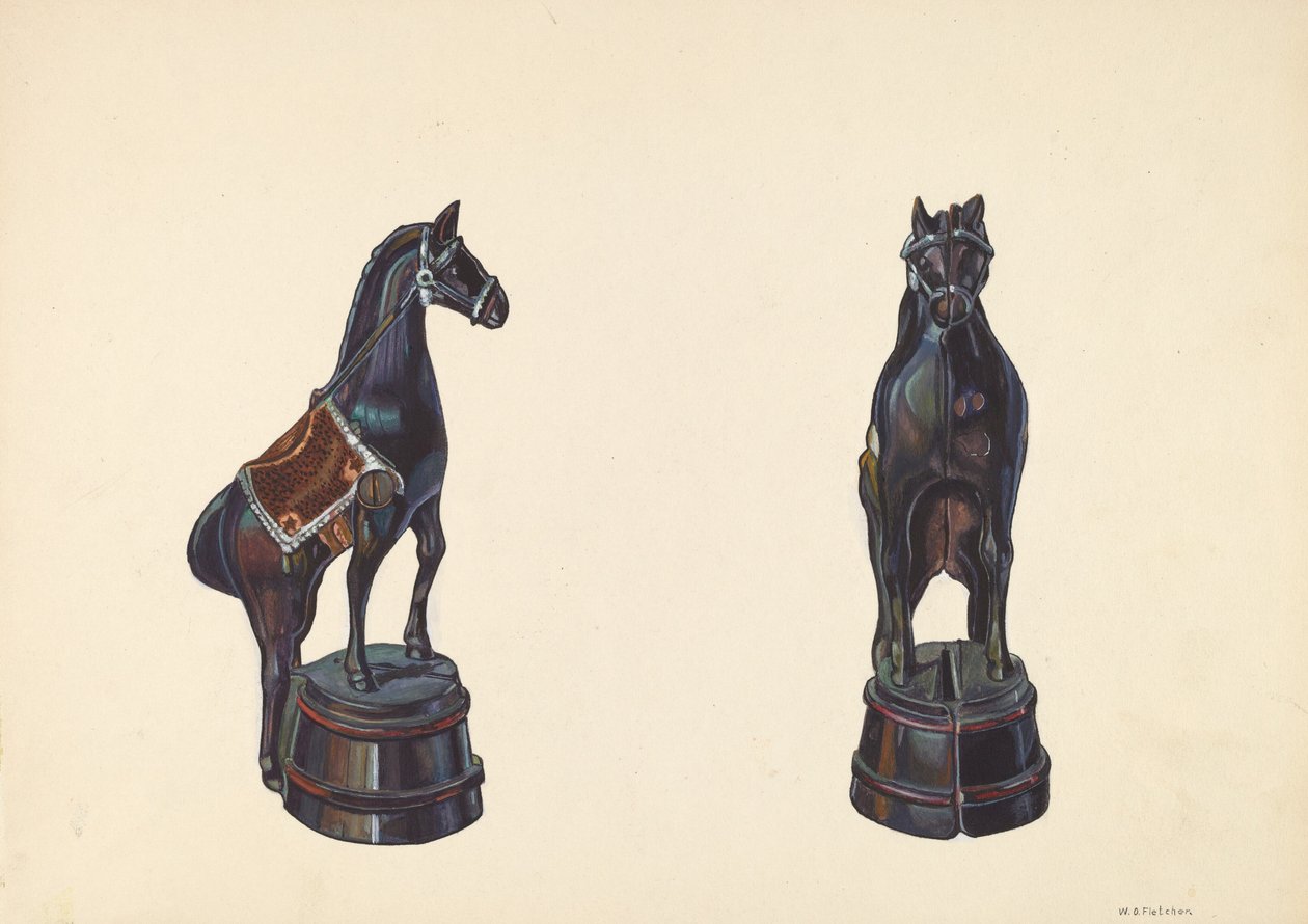 Hest på Barrel Bank, ca. 1938. av William O. Fletcher