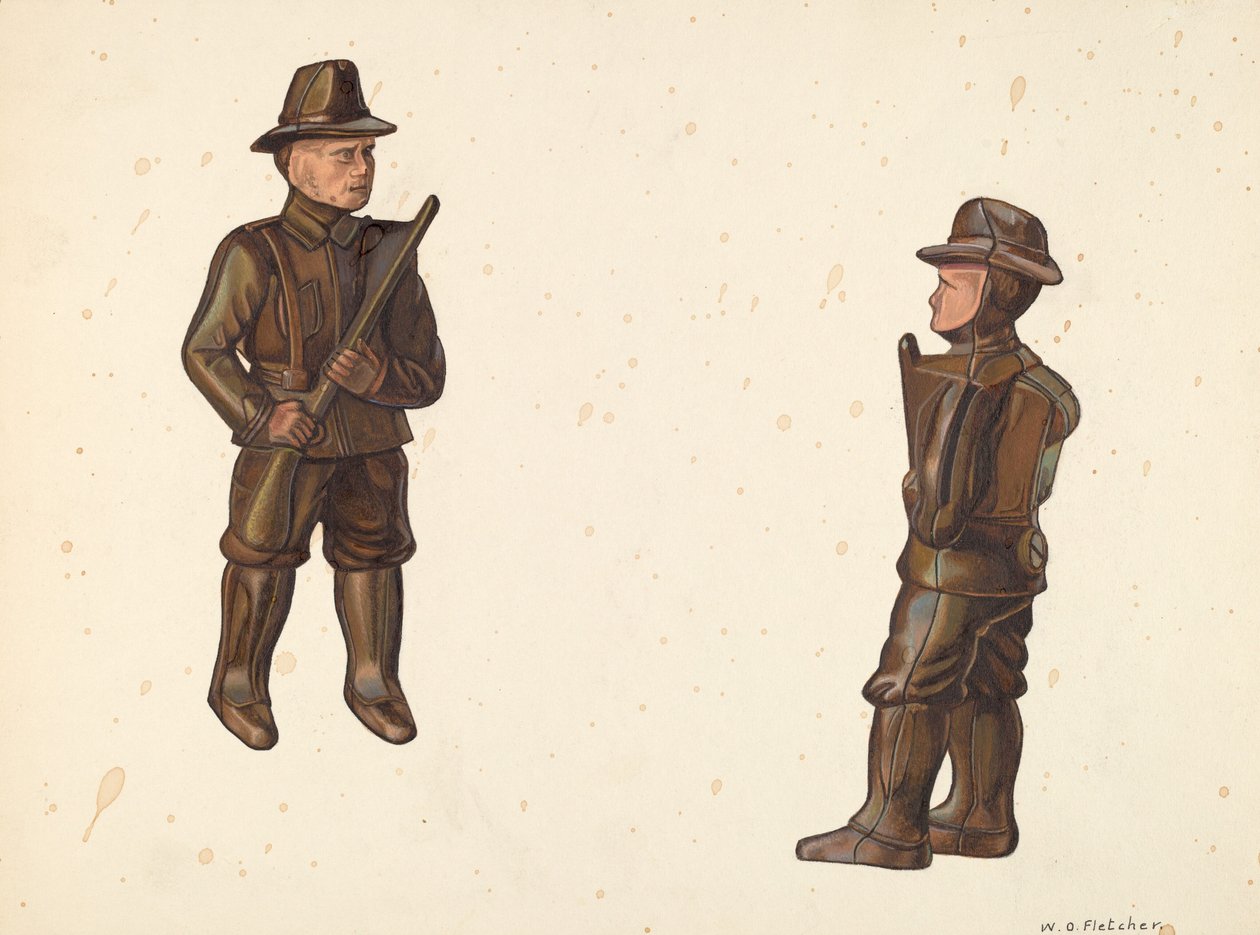 Soldat i Khaki Coin Bank, ca. 1938. av William O. Fletcher