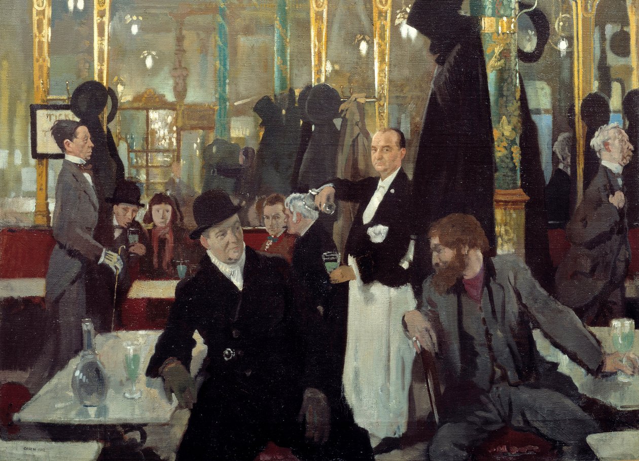 Den kongelige kafeen i London. Detalj. Maleri av Sir William Orpen av William Orpen