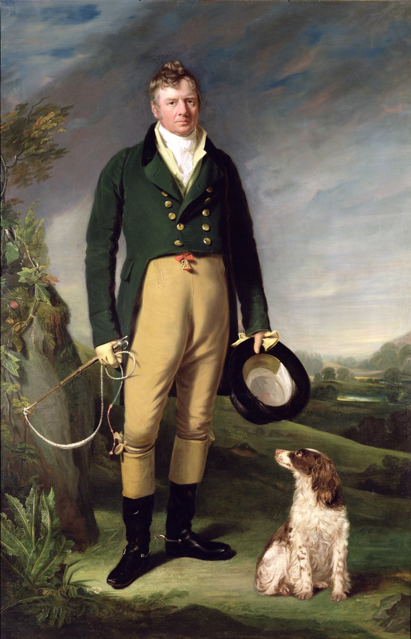 En ukjent mann med hunden sin av William Owen