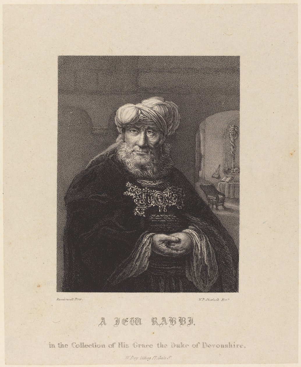 En jødisk rabbiner av William P. Sherlock after Rembrandt van Rijn