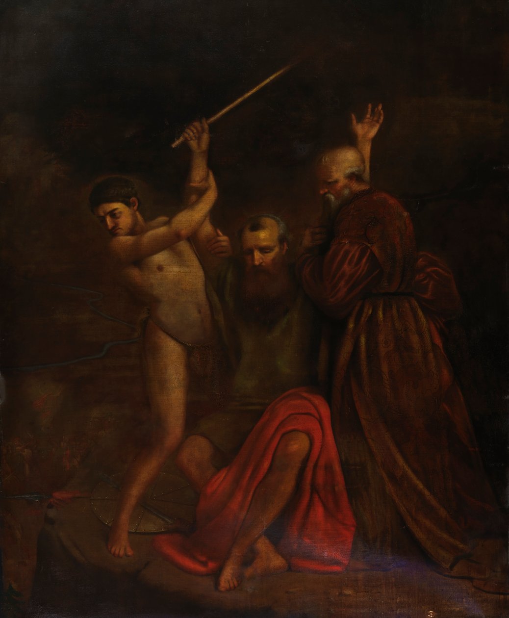 Moses, Aron og Hur på Horeb-fjellet, 1857. av William Page