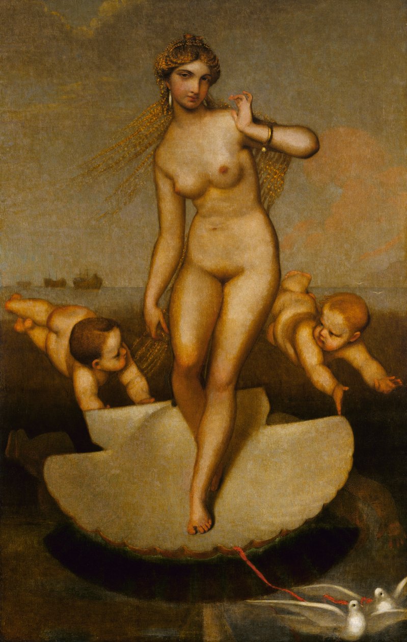 Venus leder Eneas og trojanerne til den latinske kysten, 1862. av William Page