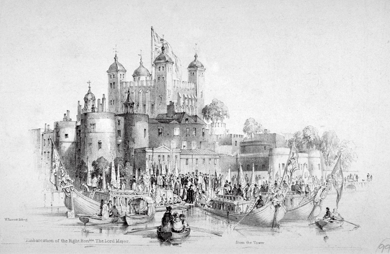 Lord Mayor Thomas Johnson og hans følge på vei fra Tower of London, 1840 av William Parrott