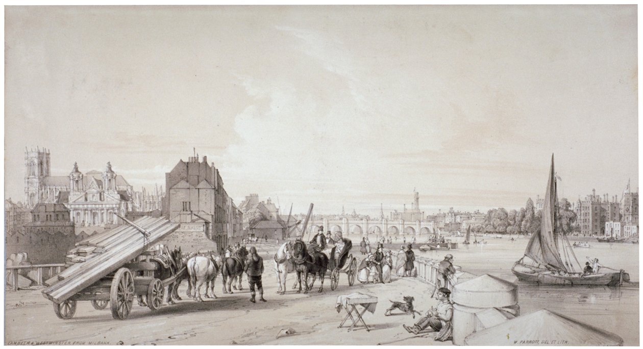 Millbank, Westminster, London, 1841 av William Parrott