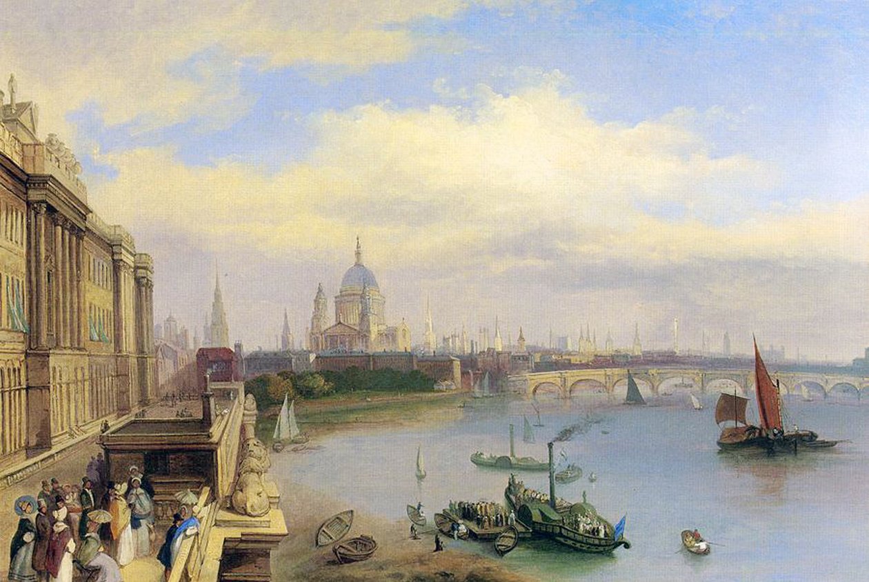 Themsen og St. Pauls katedral fra Somerset House av William Parrott