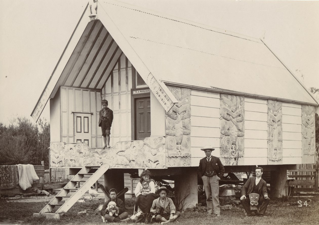 Pataka, Putiki, ca. 1900 (sølv gelatintrykk) av William Partington