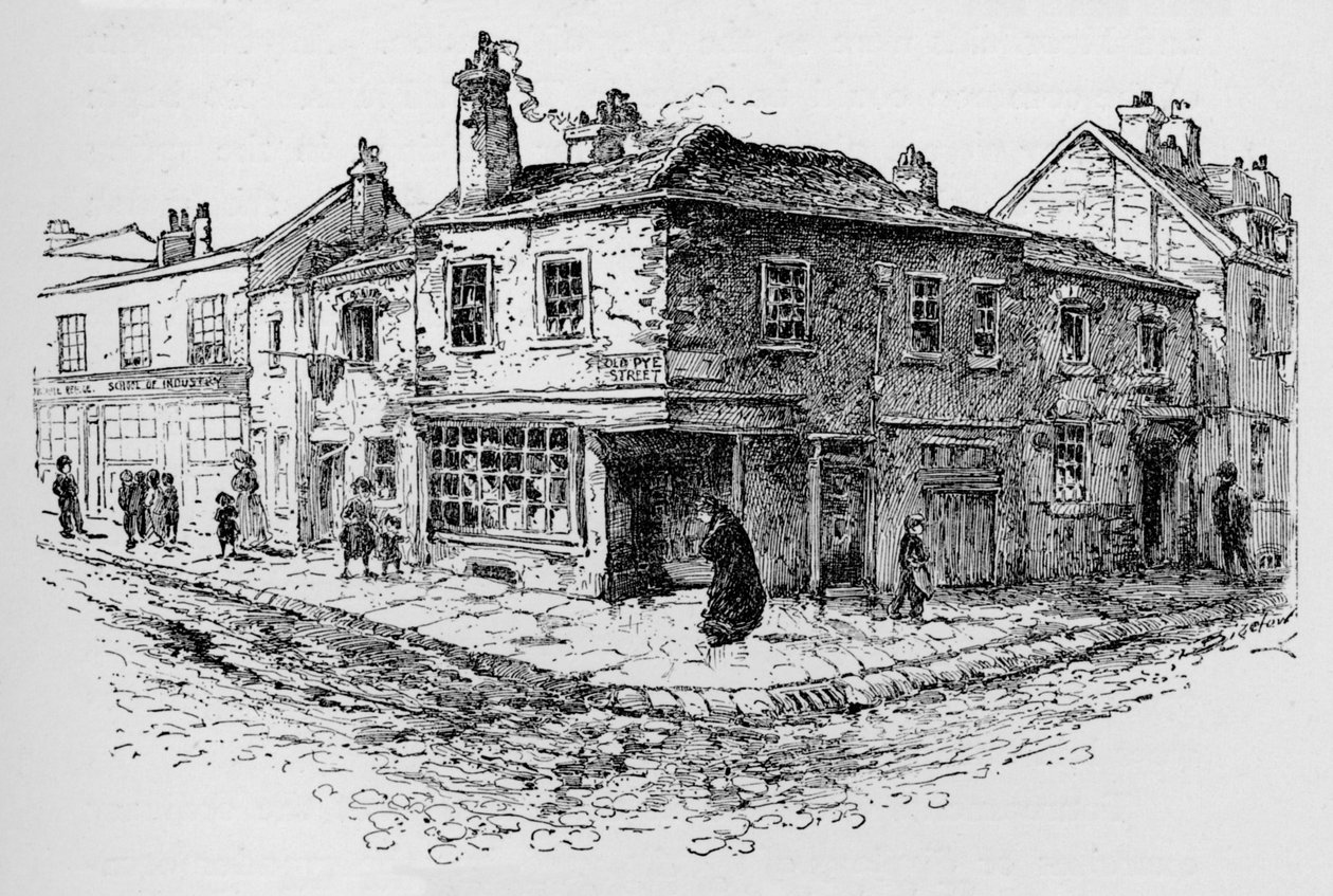 Old Pye Street and the Ragged School, c1897 av William Patten