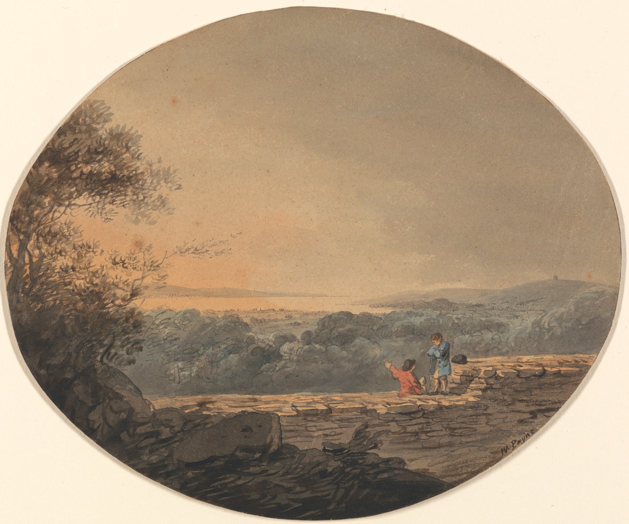 Fjern utsikt over Exmouth fra Exeter av William Payne