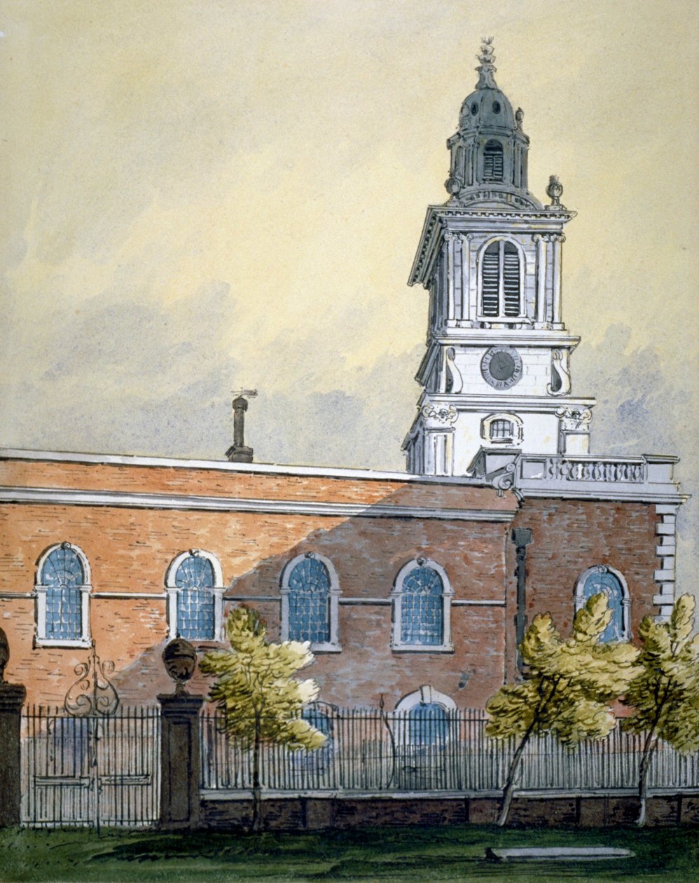 Church of St Botolph uten Bishopsgate, City of London, c1815 av William Pearson