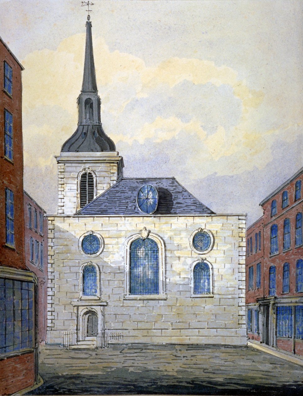 Church of St Mary Abchurch, City of London, c1815 av William Pearson