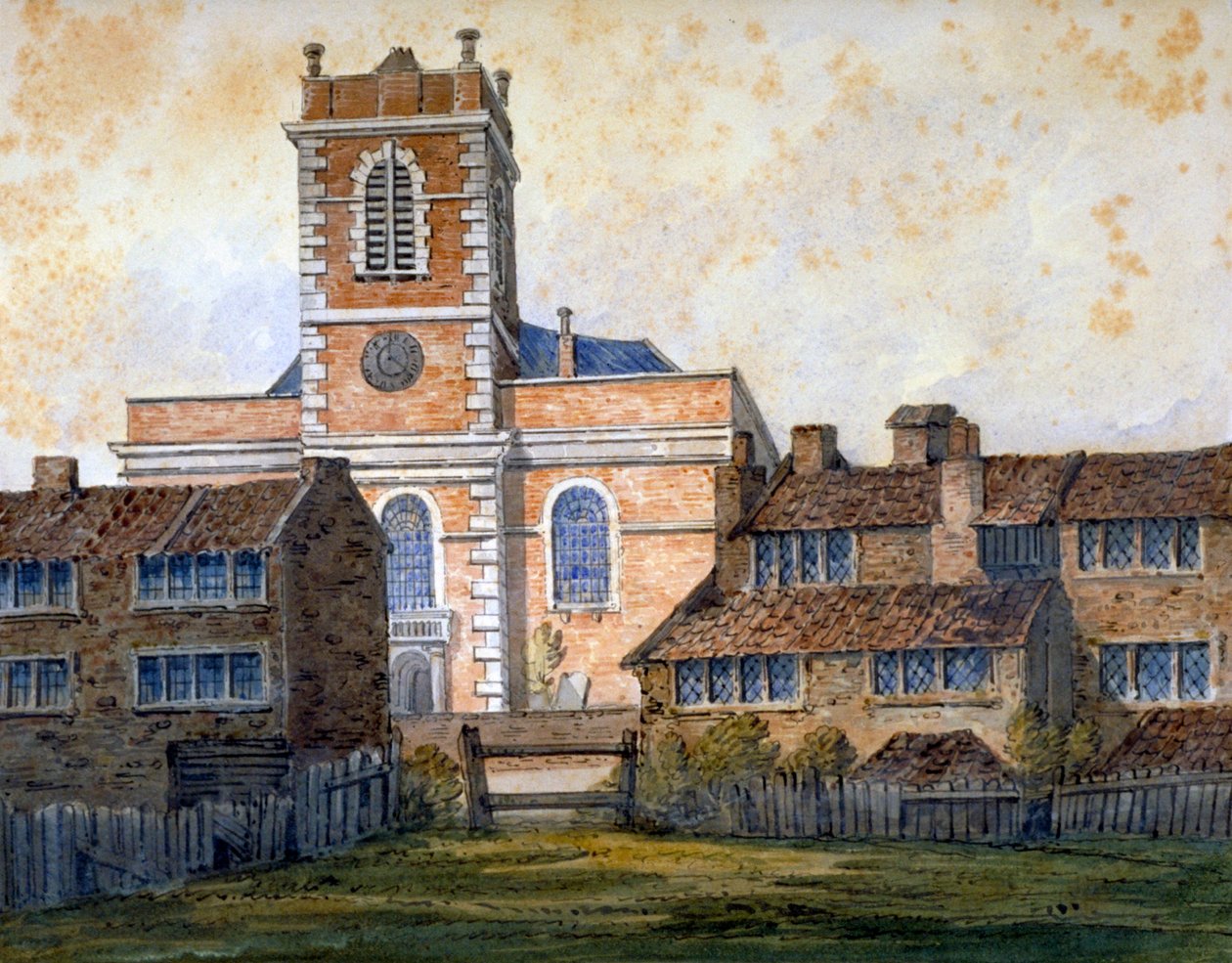Church of St Matthew, Bethnal Green, London, c1815 av William Pearson