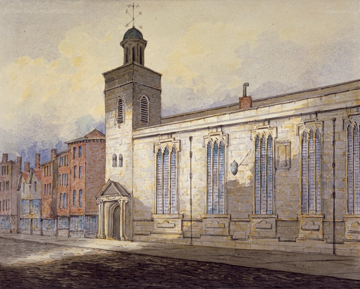 Utsikt over St Katherine Crees solur, City of London, c1815. av William Pearson