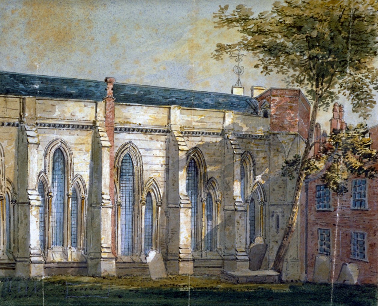 Utsikt over Temple Church, London, c1810. av William Pearson