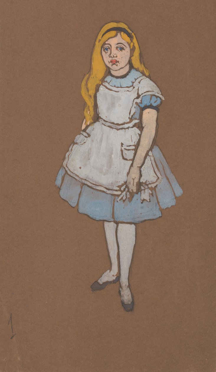 Alice kostymedesign for Alice-in-Wonderland, 1915, 1915. av William Penhallow Henderson