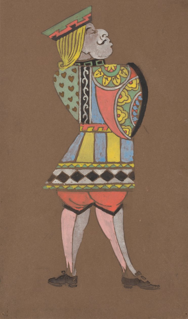Knave of Hearts kostymedesign for Alice-in-Wonderland. av William Penhallow Henderson