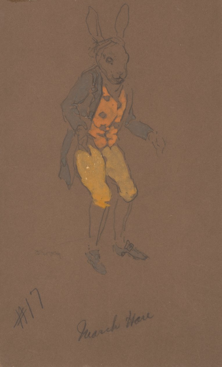 Mars Hare-kostymedesign fra Alice-in-Wonderland, 1915. av William Penhallow Henderson