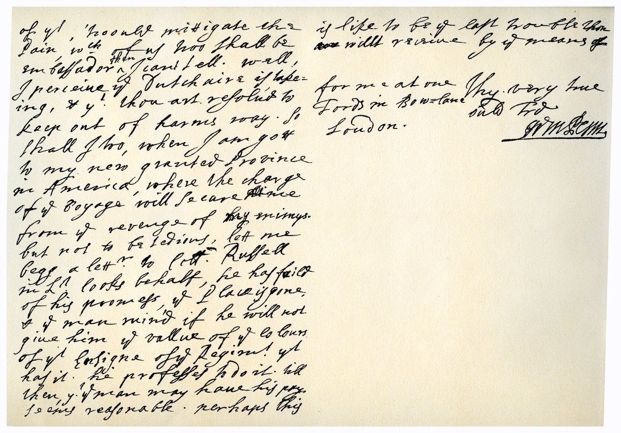 Brev fra William Penn til oberst Henry Sydney, 29. mars 1681. av William Penn