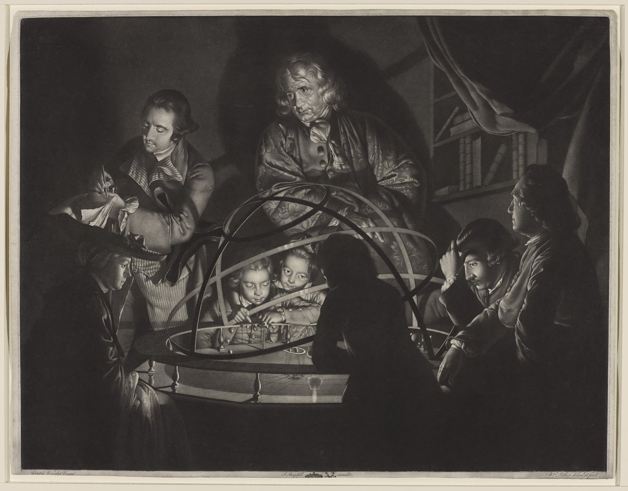 En filosof holder en forelesning i Orrery, etter Joseph Wright fra Derby (1734–97) av William Pether