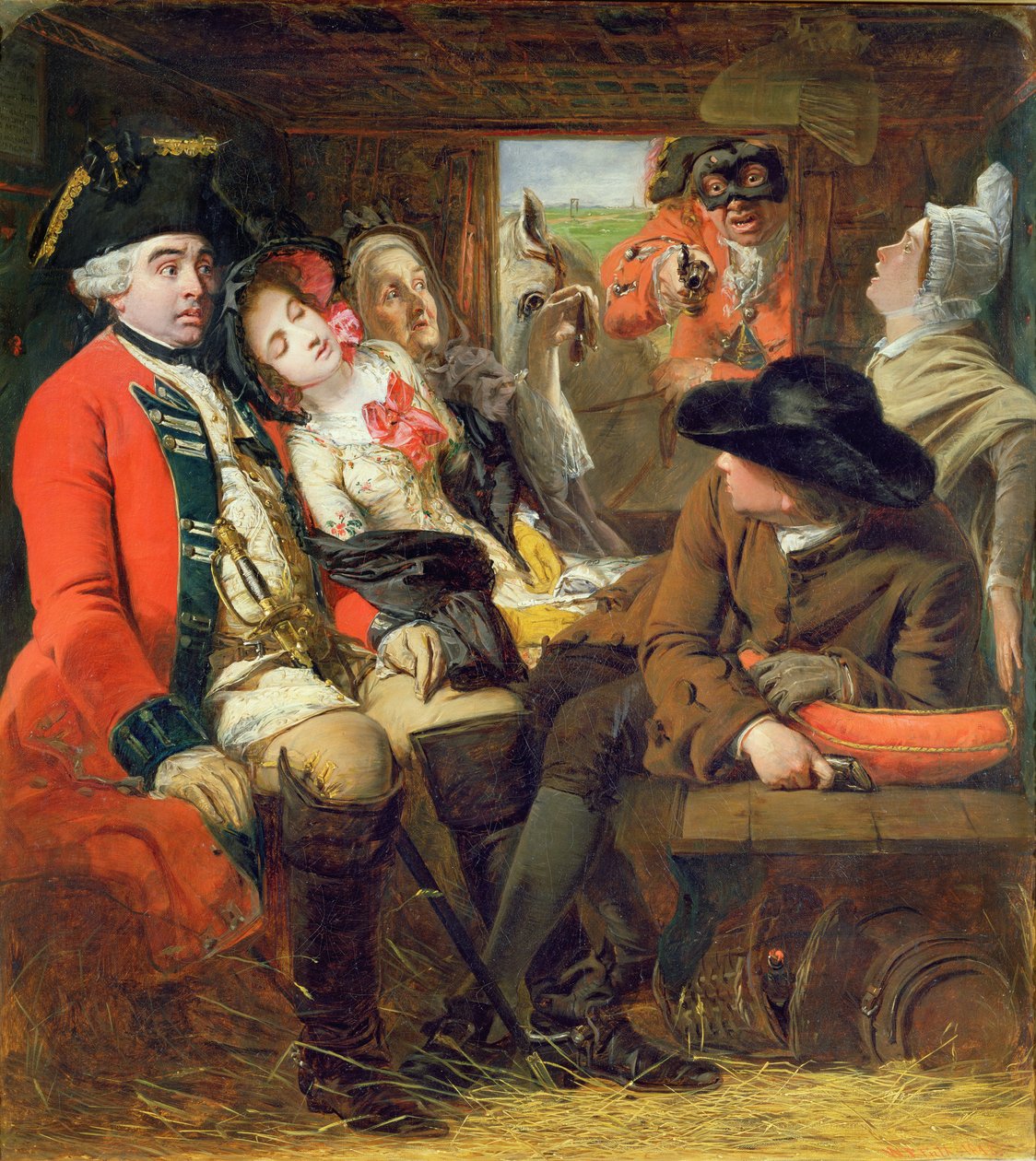 A Stagecoach Adventure, Bagshot Heath, 1848 av William Powell Frith