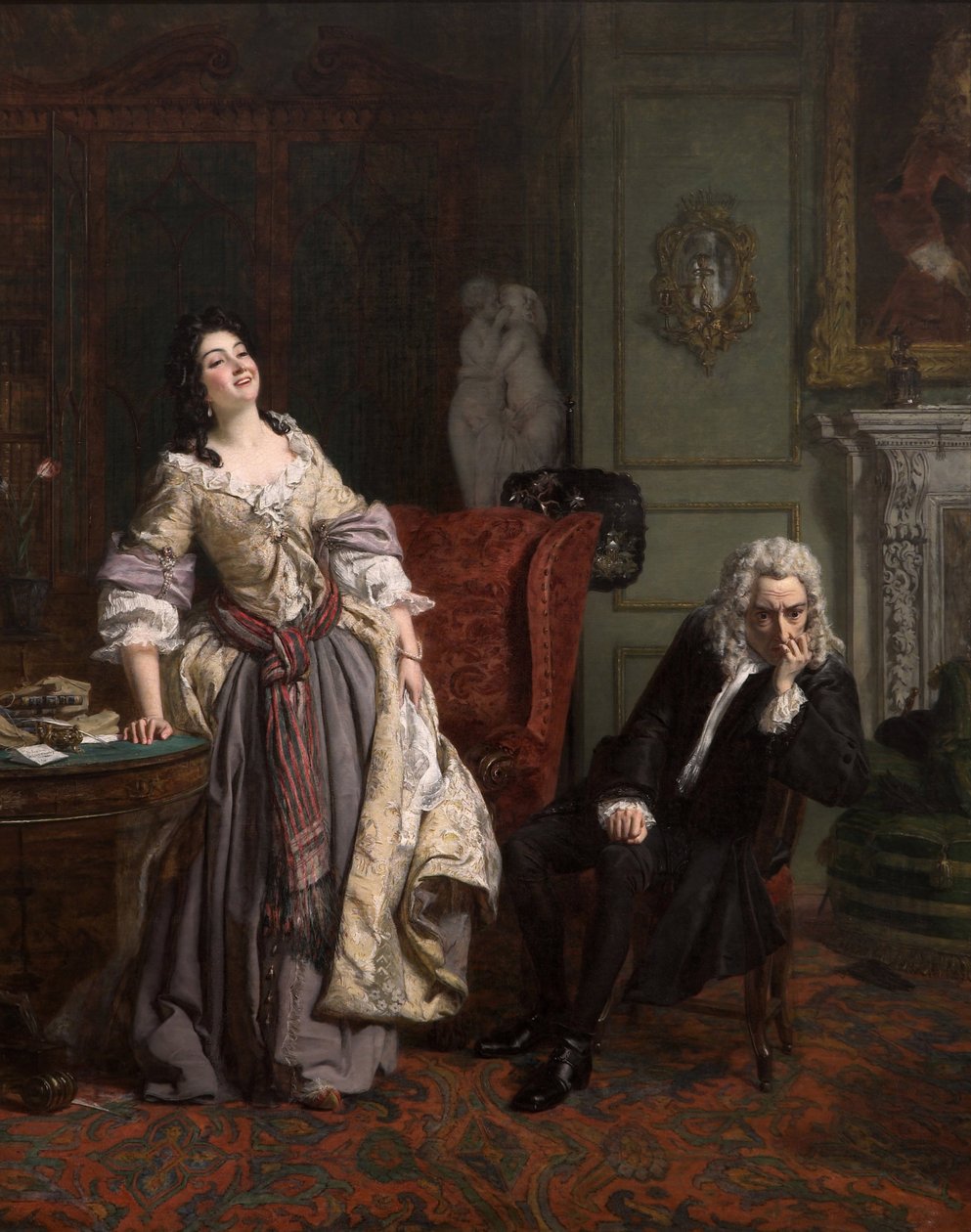Alexander Pope erklærte sin kjærlighet til Lady Mary Wortley Montagu, 1852 av William Powell Frith