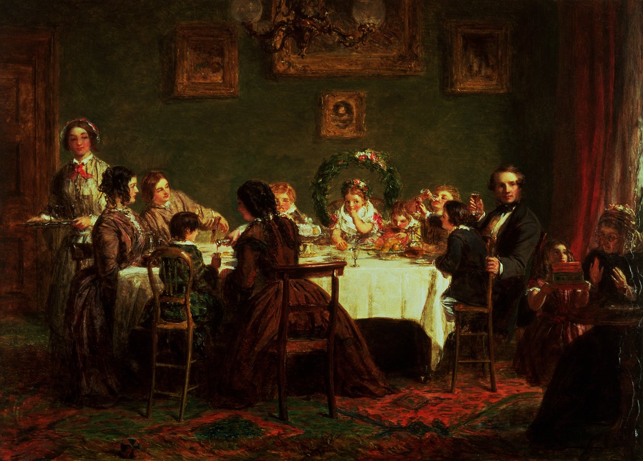 Skissen for "Many Happy Returns of the Day" (olje om bord) (se også 38250) av William Powell Frith