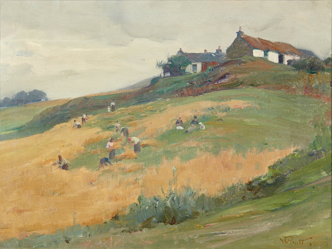Harvest Workers on a Hill-Side (olje på lerret) av William Pratt