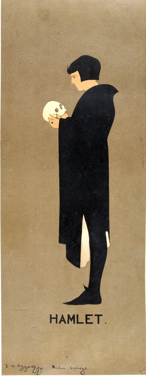 Plakat for "Hamlet" av William Shakespeare - av Beggarstaffs (Sir William Nicholson (1872-1949) og James Pryde (1866-1941), slutten av 1800-tallet av William & Pryde James (1866 1941) Nicholson